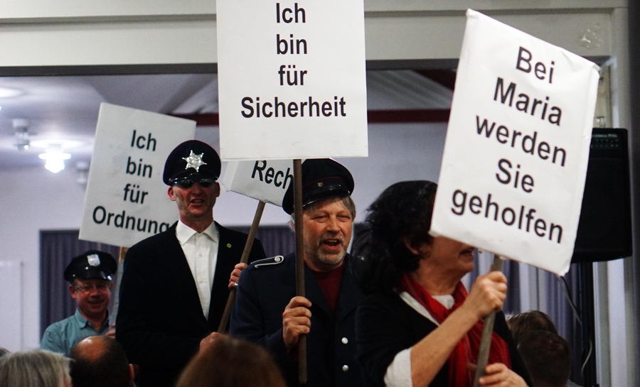 Die Grünen bei ihrem Sketch rund um die Bürgermeisterwahl