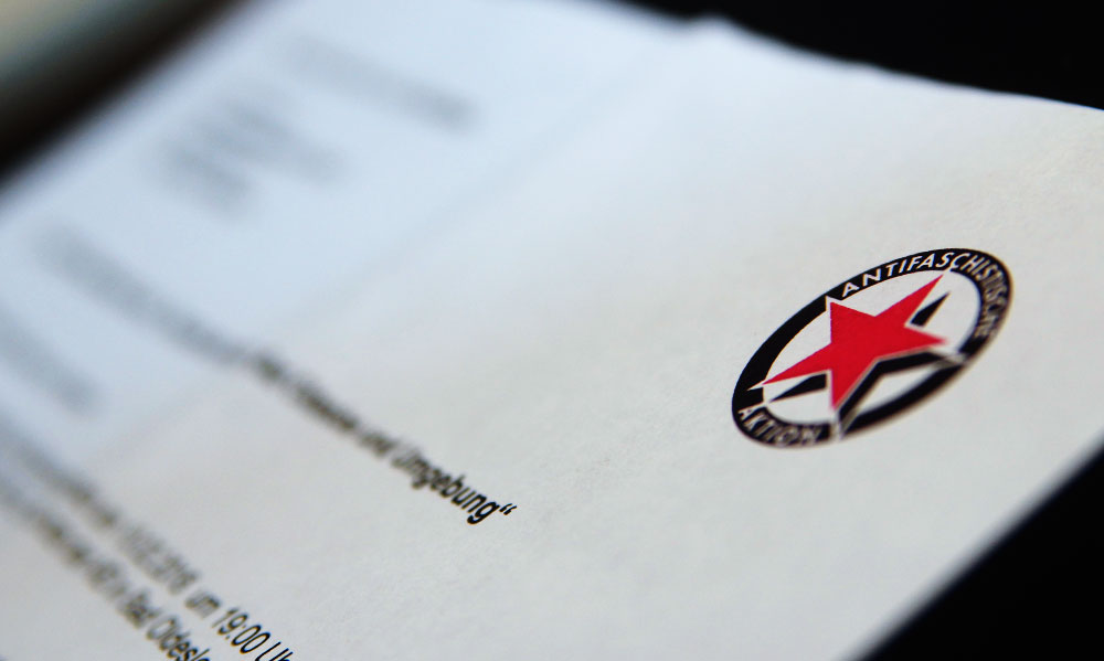 Der Offene Brief der Antifa an den Restaurantbetreiber und die AfD-Freunde. Foto:Fischer