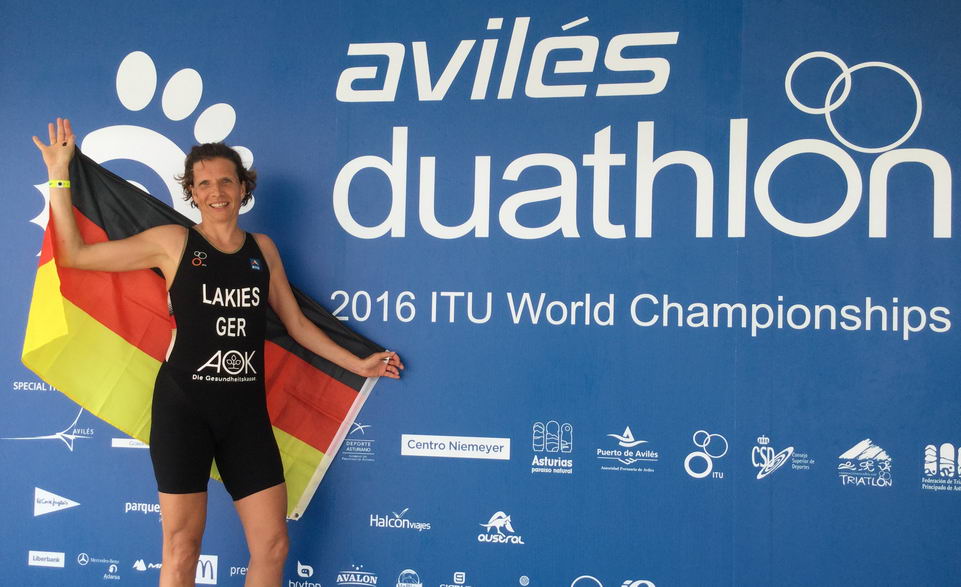 Anke Lakies nach ihrem dritten Platz bei der WM Foto: Lakies/hfr
