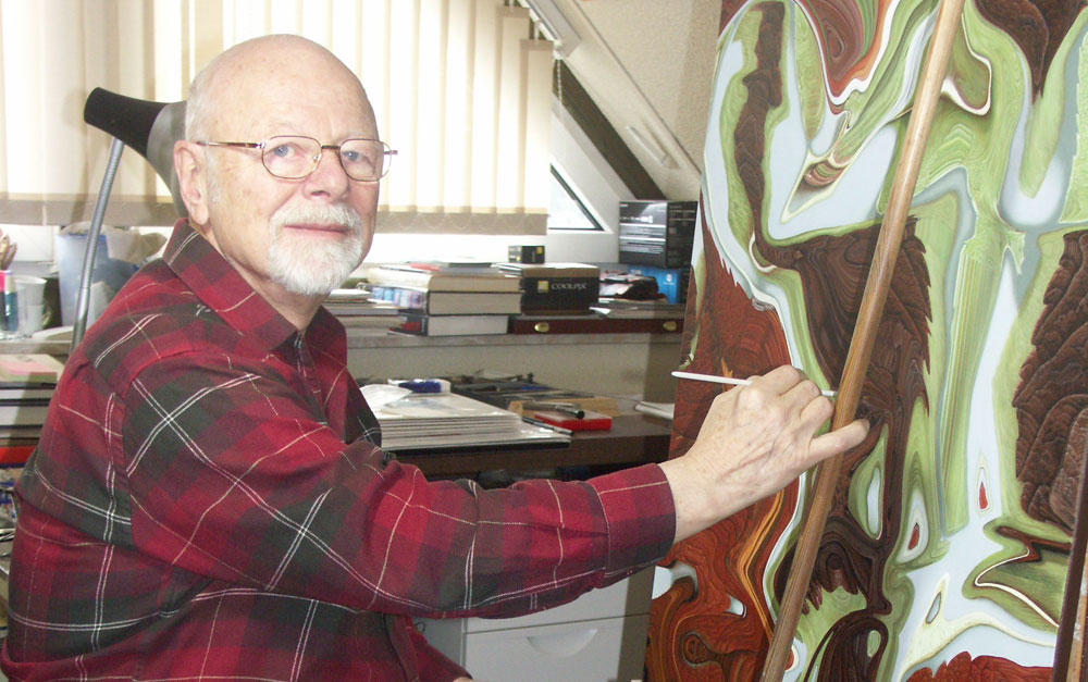 Künstler Bogomil in seinem Atelier in Siek. Foto_ hfr