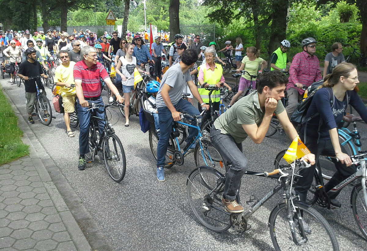 zum Protest gegen schlechte Fahrrad